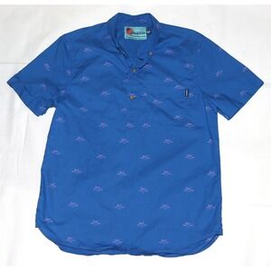 Chubbies Men's Hawaiian Aloha Short‎ Sleeve Button Polo Shirt Size Medium